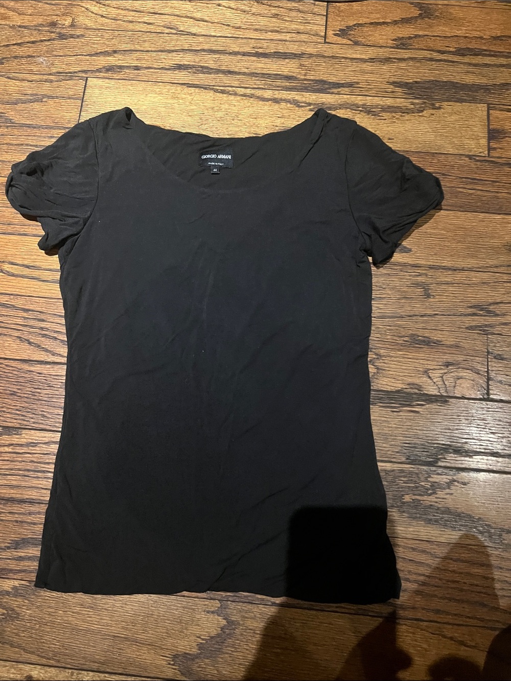Giorgio Armani Black Scoop Neck Short Sleeve Tee